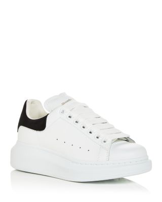 Alexander McQueen Oversized Metallic Leather Sneakers Wht Rose Gold / 9.5