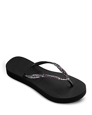 HAVAIANAS HAVAIANAS WOMEN'S SLIM GLITTER THONG PLATFORM SANDALS,4144764