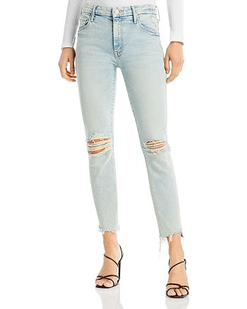 MOTHER - The Stunner Distressed Skinny Jeans in Rolling In The Bushes