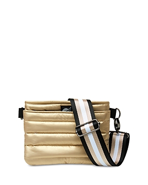 Think Royln Bum Bag Small Quilted Crossbody In Pearl Gold/gunmetal