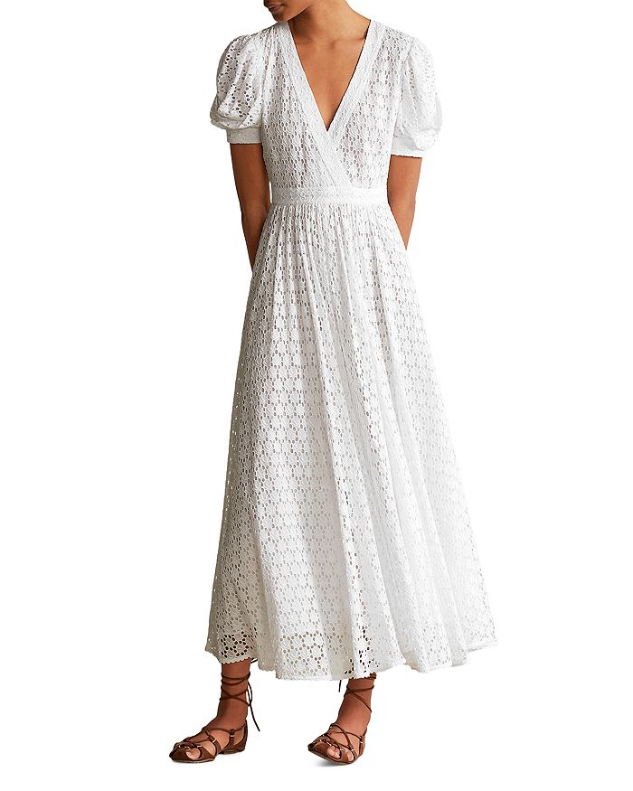 Ralph Lauren Polo  Eyelet Lace Dress In White