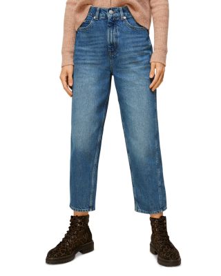 Authentic Washed High Waist Barrel Leg Jeans in Denim