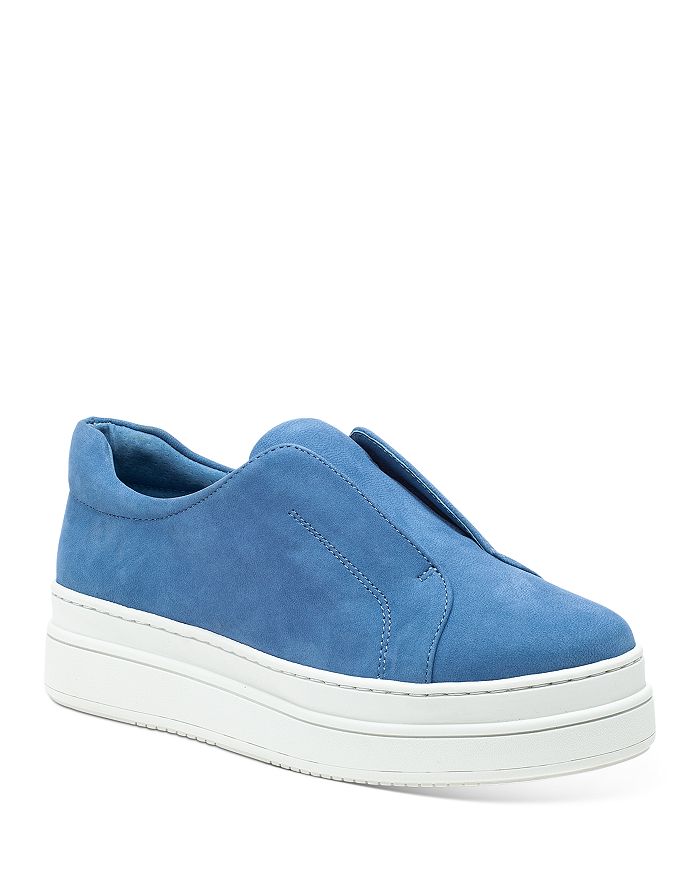 J/slides Women's Noel Nubuck Leather Slip On Platform Sneakers In Ocean