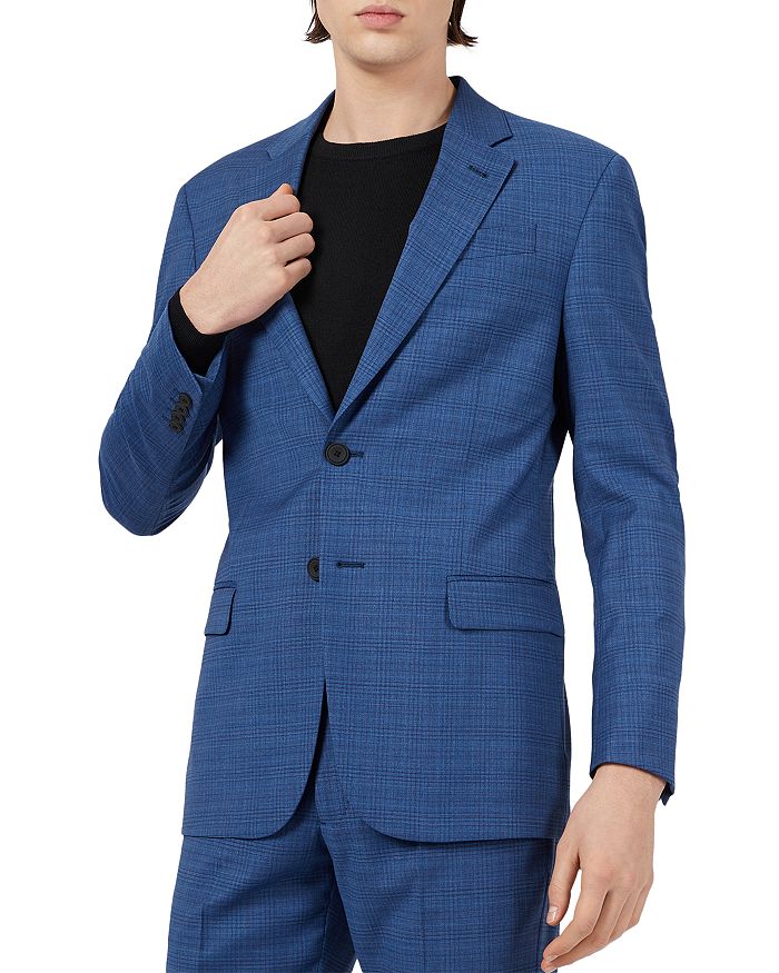 Shop Armani Collezioni Textured Travel Suit In Solid Medium