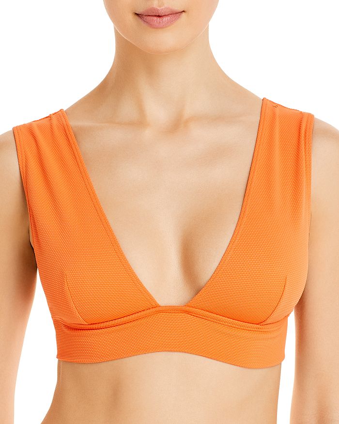Alexandra Miro Ally Plunge Neckline Bikini Top In Orange