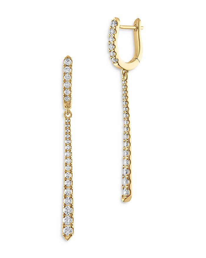 Bloomingdale's Diamond Huggie Drop Earrings In 14k Yellow Gold, 0.85 Ct. T.w. - 100% Exclusive In White/gold