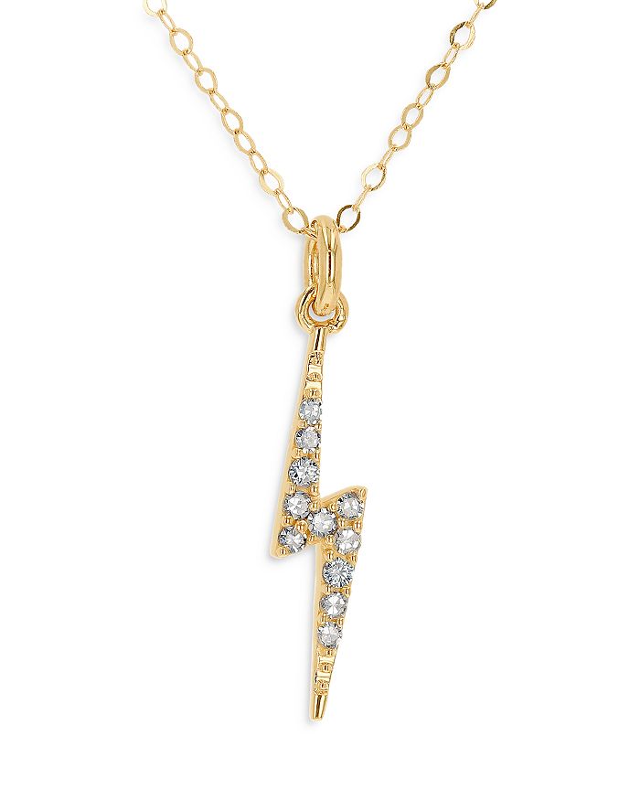 Moon & Meadow 14k Yellow Gold Lightning Bolt Diamond Pendant Necklace, 18 - 100% Exclusive In White/gold