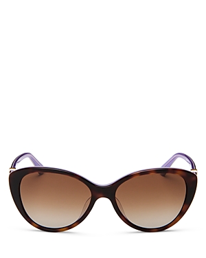 Kate Spade New York Women's Cat Eye Sunglasses, 55mm In Dkhavana /brown Grad Polz