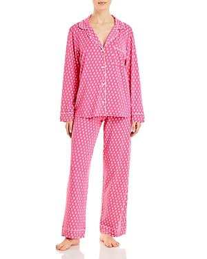 Eberjey Gisele Printed Pajama Set In Daisy Pink/bellini