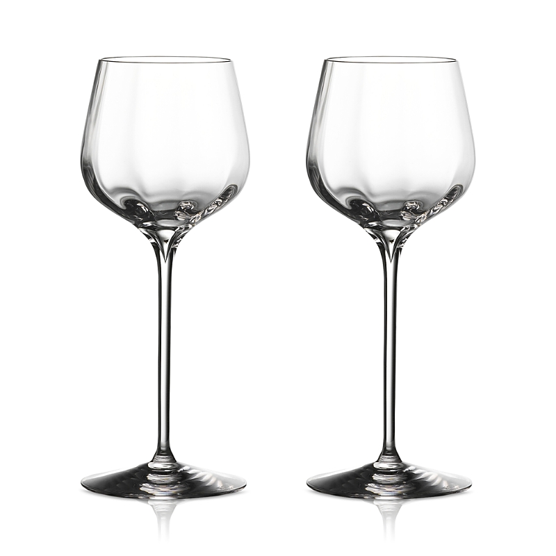 Waterford Elegance Optic Crystal Dessert Wine Glasses Set Of Two
