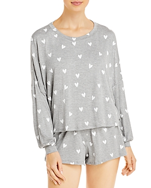 Shop Honeydew All American Shortie Pajama Set In Heather Grey Hearts