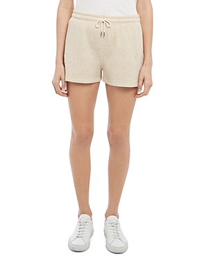 Theory Cotton-linen Drawstring Shorts In Oatmeal