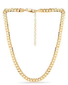 AQUA - Cuban Curb Link Collar Necklace in 18K Gold Plated Sterling Silver, 16"-18" - 100% Exclusive