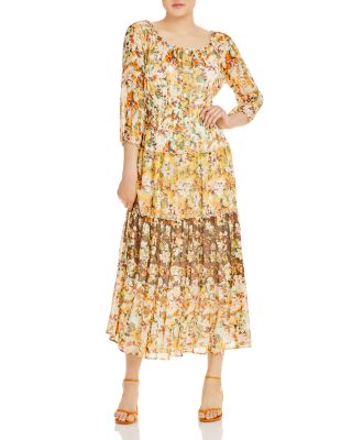 Olive Hill Mixed Floral Tiered Peasant Dress | Bloomingdale's