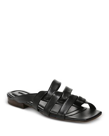 Vince Women's Zayna Square Toe Wrapped Leather Slide Sandals ...