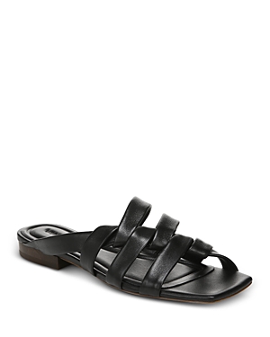 VINCE WOMEN'S ZAYNA SQUARE TOE WRAPPED LEATHER SLIDE SANDALS,H6725L1