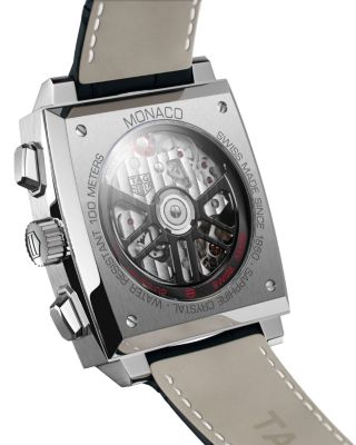 Monaco Heuer 02 Automatic Men's Blue Leather Chronograph, 39mm