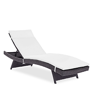 Crosley Sparrow & Wren Crescent Outdoor Wicker Chaise Lounge In White