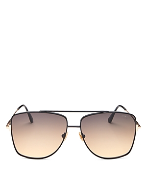 Tom Ford Reggie 61mm Navigator Sunglasses In Black/gray