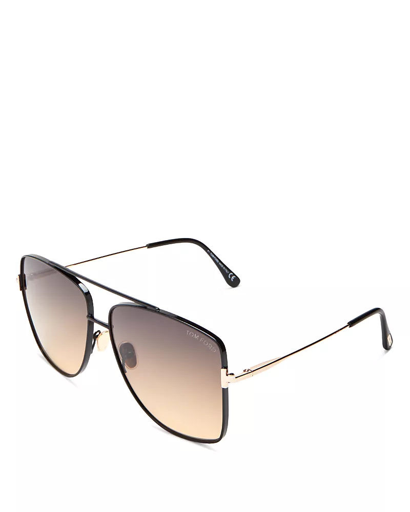 Tom Ford Reggie Brow Bar Aviator Sunglasses, 61mm