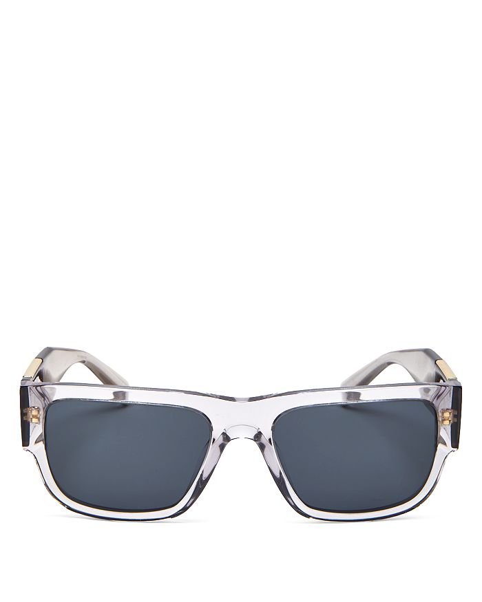 Versace Men's Square Sunglasses, 56mm In Transparent Gray/ Dark Blue