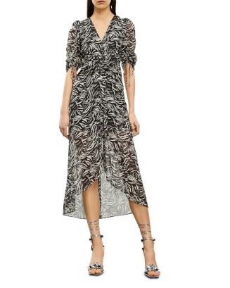 The Kooples Zebra Print Midi Dress | Bloomingdale's