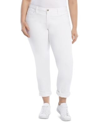 High Rise Ankle Straight Jeans in White