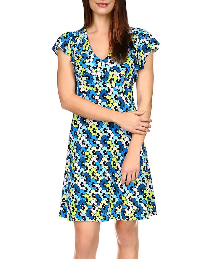 MICHAEL Michael Kors Printed Flutter Sleeve Dress Bloomingdale s