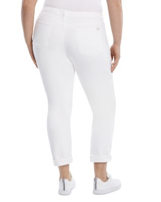 High Rise Ankle Straight Jeans in White