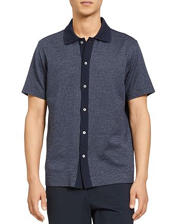 Theory Chrome Button Front Polo Shirt | Bloomingdale's