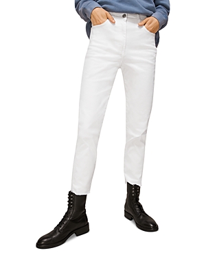 Whistles Womens White Authentic Mid-rise Slim-leg Cotton Jeans 34