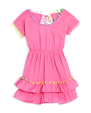 Peixoto Piexoto Girls' Nissi Pompom Cutout Back Dress - Big Kid In Pink