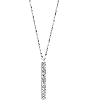 Bloomingdale's Diamond Pave Linear Bar Pendant Necklace In 14k White Gold, 0.30 Ct. T.w. - 100% Exclusive