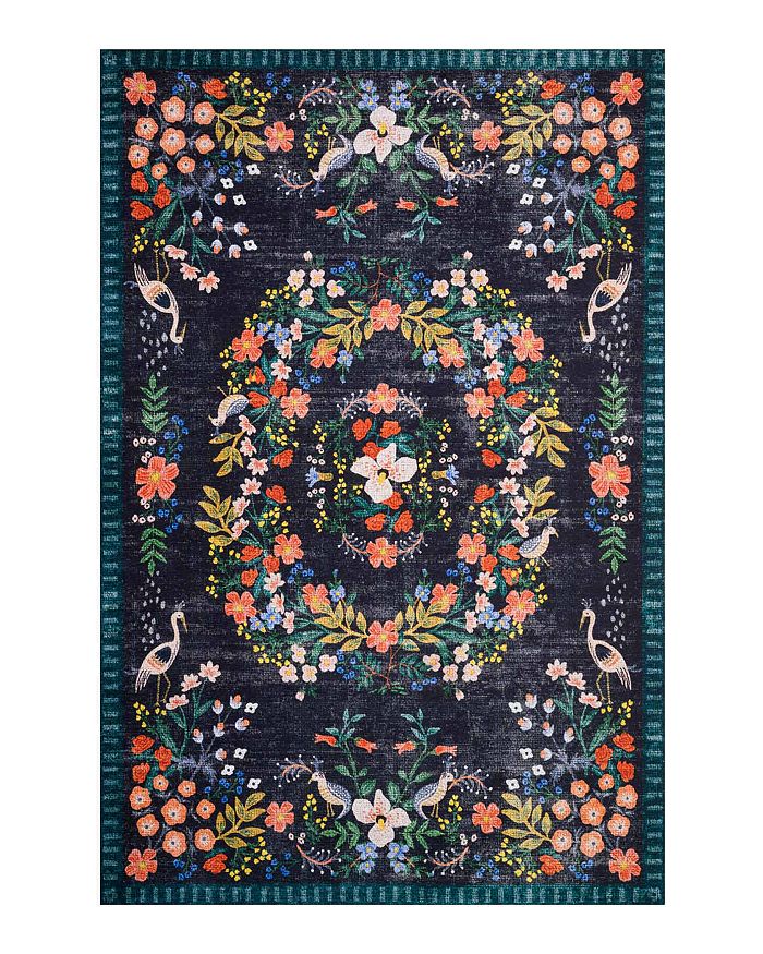 Rifle Paper Co Palais Pal-03 Area Rug, 7'6 X 9'6 In Black/multi