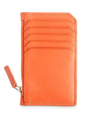 Leather Zipper Credit Card Case