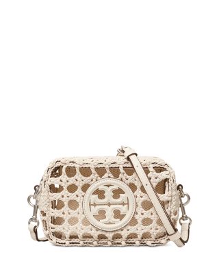 Tory Burch Perry Bombe Mini Woven Leather Crossbody