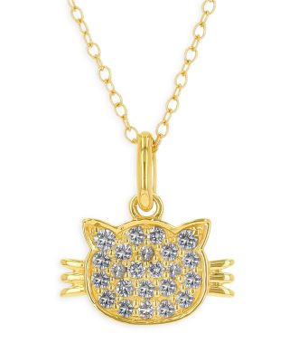 14k gold kitty cat necklace deals 16