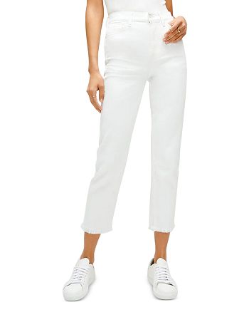 7 For All Mankind - High Rise Cropped Straight Jeans in Prince St