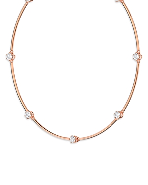 Swarovski Constella Crystal Choker Necklace In Gold Tone, 14.13-16.13 In White