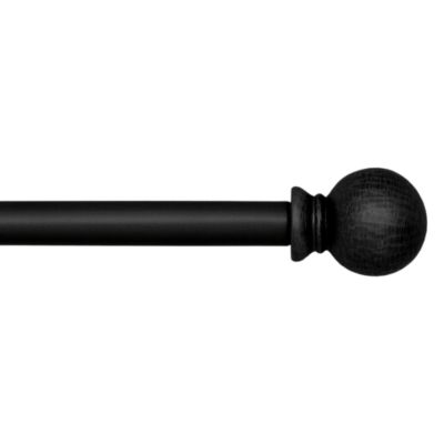 Farmhouse Adjustable Curtain Rod with Hammered Ball Finials, 28"-48"