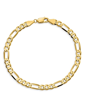 Bloomingdale's Men's Figaro Link Chain Bracelet in 14K Yellow Gold - 100% Exclusive