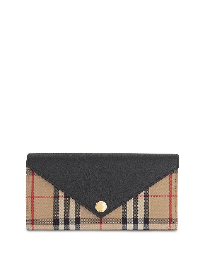 Burberry Vintage Check & Leather Continental Wallet | Bloomingdale's