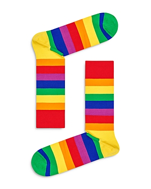 Happy Socks Pride Rainbow Stripe Crew Socks