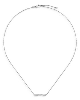 Gucci - 18K White Gold Link To Love Diamond Bar Necklace, 17.7"