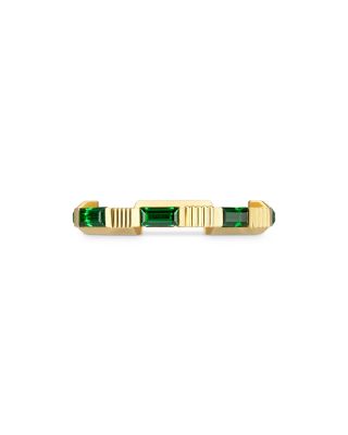 18K Yellow Gold Link To Love Green Tourmaline Ring