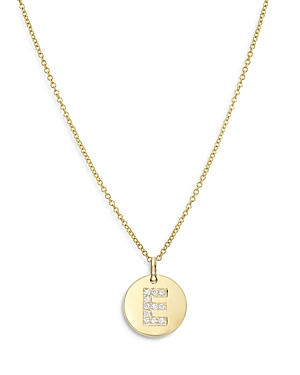 Zoe Lev 14k Yellow Gold Diamond Initial Pendant Necklace, 16-18 In E