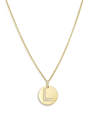 Zoe Lev 14k Yellow Gold Diamond Initial Pendant Necklace, 16-18