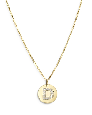 Zoe Lev 14k Yellow Gold Diamond Initial Pendant Necklace, 16-18