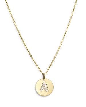 Zoe Lev 14k Yellow Gold Diamond Initial Pendant Necklace, 16-18 In A