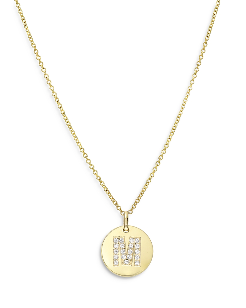 Zoe Lev 14K Yellow Gold Diamond Initial Pendant Necklace, 16-18